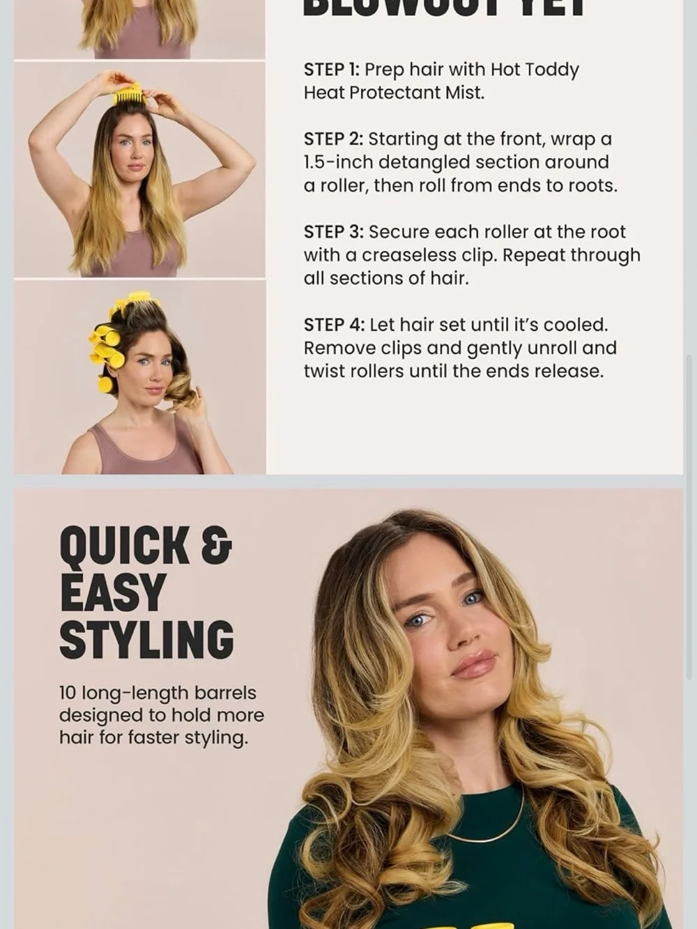 Drybar Gray and Yellow Heated Rollers Set with Yellow Clips